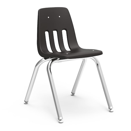 Virco 9000 Series 16" Classroom Chair, 2nd Grade - 4th Grade with Nylon Glides - Black Seat 9016